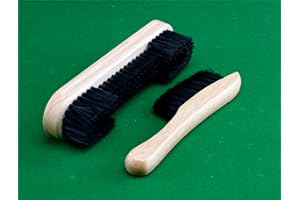 Teekerwan 2 Set Billiards Pool Table and Rail Brush, Billiards Pool Table Cleaning Tools, Wooden Handle Billiard Pool Table and Rail Brush Set for Cleaning Billiards Tabl (Table & Rail Brush)