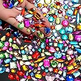 Chuangdi 500 Pcs Sew on Rhinestone Crystals Acrylic Gems with 2 Holes Mix Shape Mix Size for DIY Jewelry Crafts Clothes Shoes Costume Sewing Beads Decorations(Multicolor)