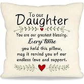 ACAROMAY to Our Daughter Gifts from Parents Daughter Pillows Decorative Positive Gift for Daughter Christmas Birthday Present Long Distance Ideas Throw Pillow Cover 18 x 18 (Our Daughter)