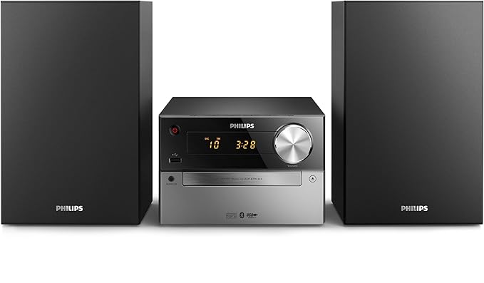 Philips btm2325 Mini Kette HiFi Bluetooth mit CD-Player, Radio FM, USB, Wecker, einfach zu verwenden für Kinder