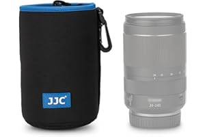 JJC Drawstring Neoprene Camera Lens Pouch Case, Protective Lens Bag for Mirrorless Lenses Up to 3.5 x 6.7 (D X H) for Canon EF 24-70mm f/2.8L Canon EF 85mm f/1.2L II Sigma 70-300mm F4-5.6 and More