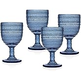 Godinger Wine Glasses Goblets, Beverage Glass Cups - Lumina Blue, Set of 4