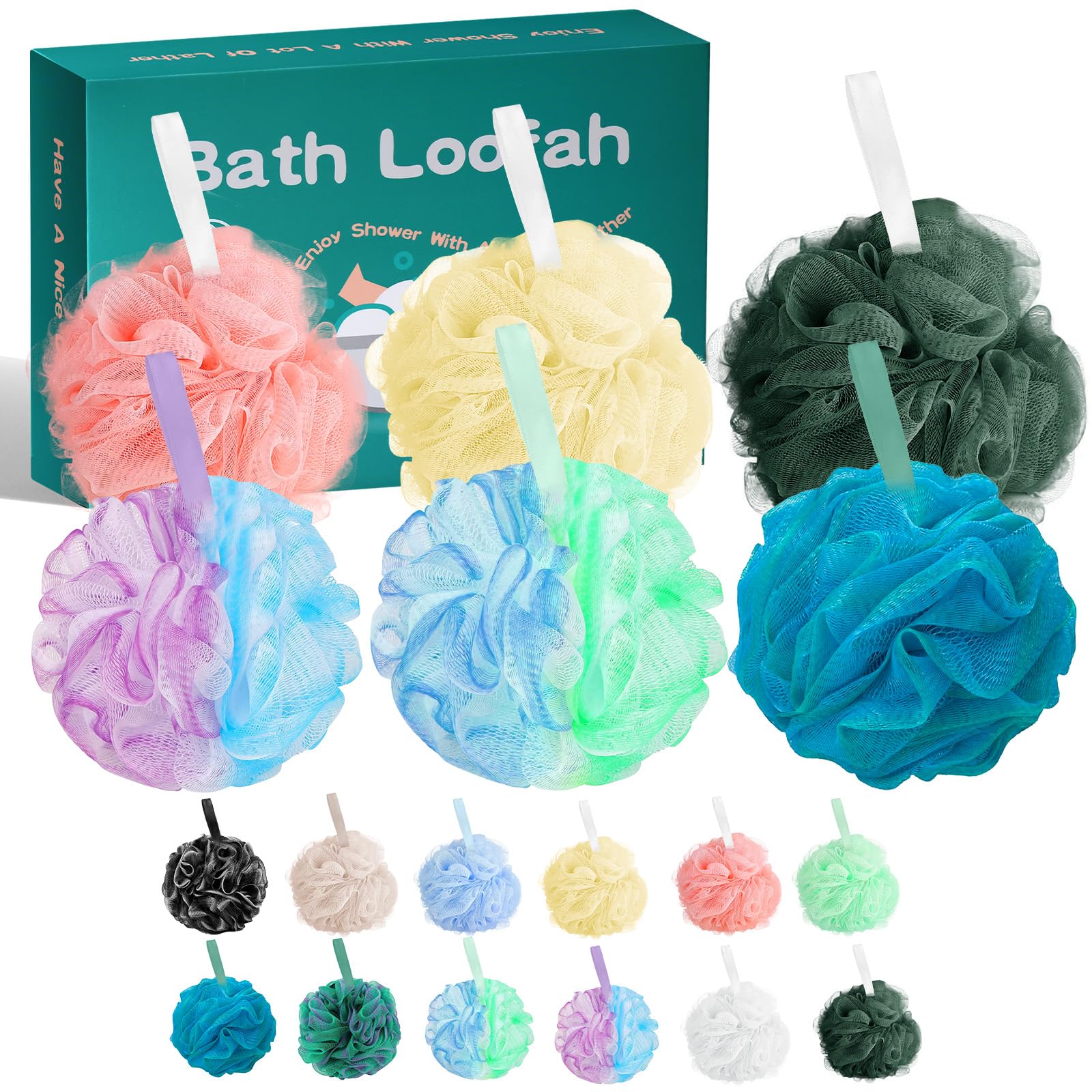 Amazerbst loofah,loofah Sponge for Women and Men,Pack of 6