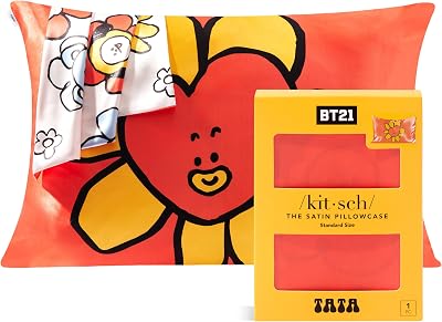 Kitsch x BT21 Satin Pillowcase Tata Queen 19x26 Zipper Hair Skin