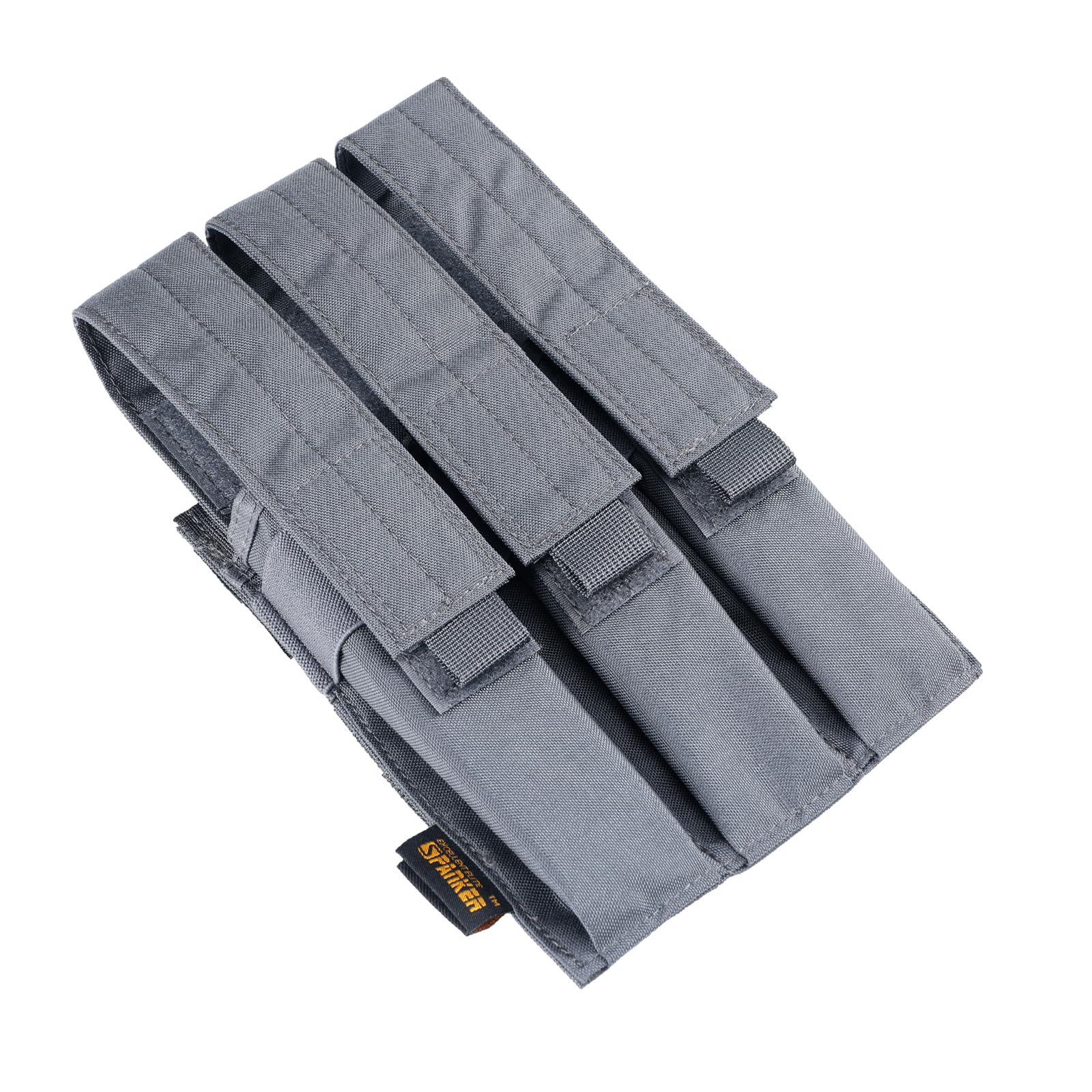 EXCELLENT ELITE SPANKER Tactical Open Top Single/Double/Triple Mag Pouch Mp7 Mag Pouch Molle Magazine Pouches(Triple-GRY)