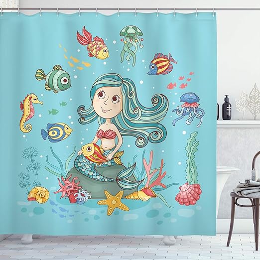 Ambesonne Mermaid Decor Collection Les Personnages De