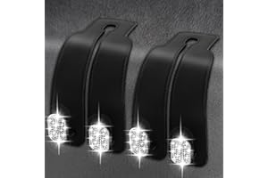 Amelity Bling Car Back Seat Headrest Hooks, Car Hooks for Purses and Bags, Bag Hooks for Car Back Seats, Car Seat Hooks (2 Pack, Black)