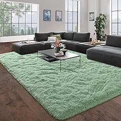 DweIke Fluffy Sage Green Rugs for Bedroom Living