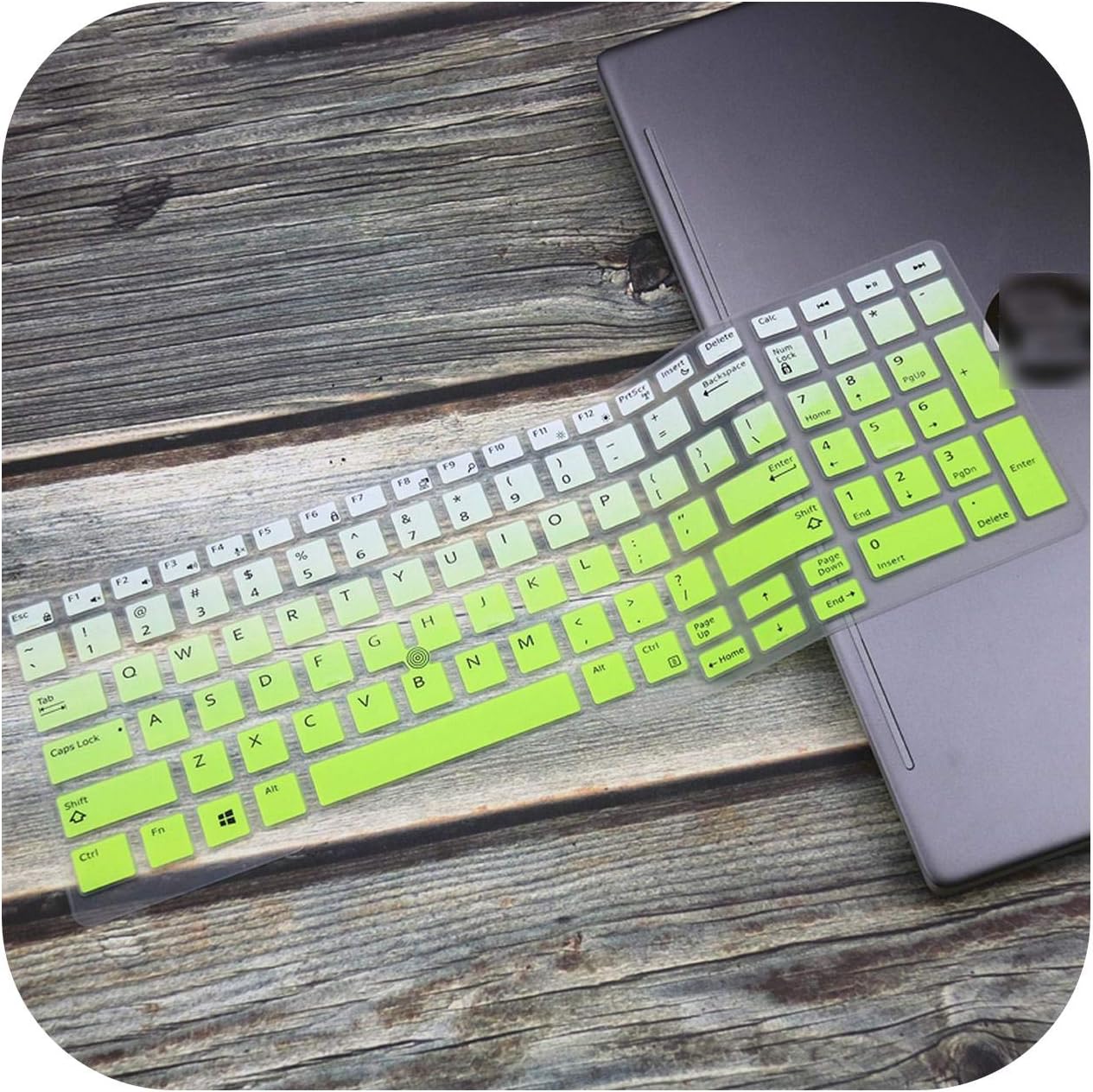 for Dell Precision 7710 7720 3520 M3510 M7530 Latitude E5591 E5580 5550 7510 5570 7520 15.6 17.3 Inch Laptop Keyboard Cover Skin-Fadegreen-