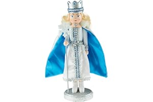 Clever Creations Snow Queen 10 Inch Traditional Wooden Nutcracker, Festive Christmas Décor for Shelves and Tables