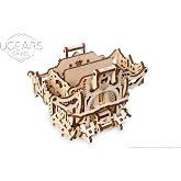 UGEARS 3D Puzzle for Board Games &ndash; Deck Box for up to 120 Game Cards - Unique Mechanical Devices for Family Tabletop Role-Playing Games - Wooden Construction Kits for Adults