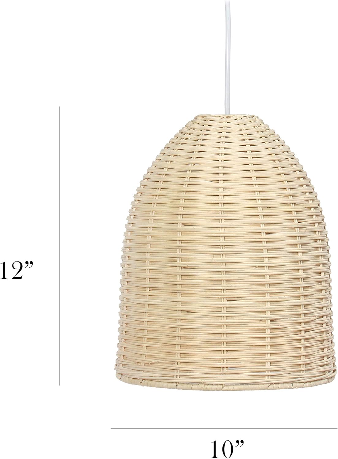 Elegant Designs PT1007-NAT Rattan Ceiling Light Pendant, Natural - - 