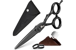 Fagaci Hair Scissors Professional 6” 440C Steel for Superior Precision, Extremely Sharp Blades Hair Cutting Scissors for Women & Men, Durable Sharpness Hair Shears for Hair Cutting, Barber Scissors
