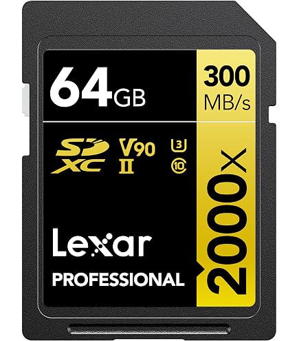 NikonXQDカード64GB 2枚セットHAKUBAケースLexarリーダー付 Lexar 64GB Professional 2000x SD Card, UHS-II, C10, U3, V90, Full