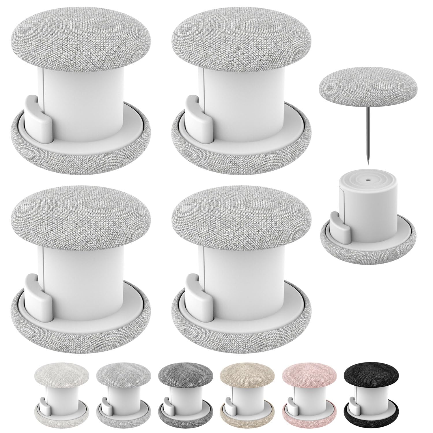 Photo 1 of AHAILUOO Duvet Pins & Clips-Double Sided Pin Fasteners - Prevents Comforter from Shifting in Cover,Soft Linen Material Double Sided Pin Fasteners for Quilt,Cushions (6, Light Gray)