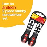 Amtech Stubby Screwdriver Set CRV Tips Magnetic PZ2 6mm Slotted Soft Grip DIY view 2