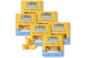 DeLallo Gluten-Free Pappardelle Pasta Nests, Made with Corn and Rice Flour and Farm Fresh Eggs, Made in Italy, Bronze Cut, Non-GMO, Wheat Free, 8.8 oz Box, (6 Pack)