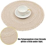 SHACOS Round Placemats Set of 6 Beig e Braided Woven Heat Resistant 38 cm view 7