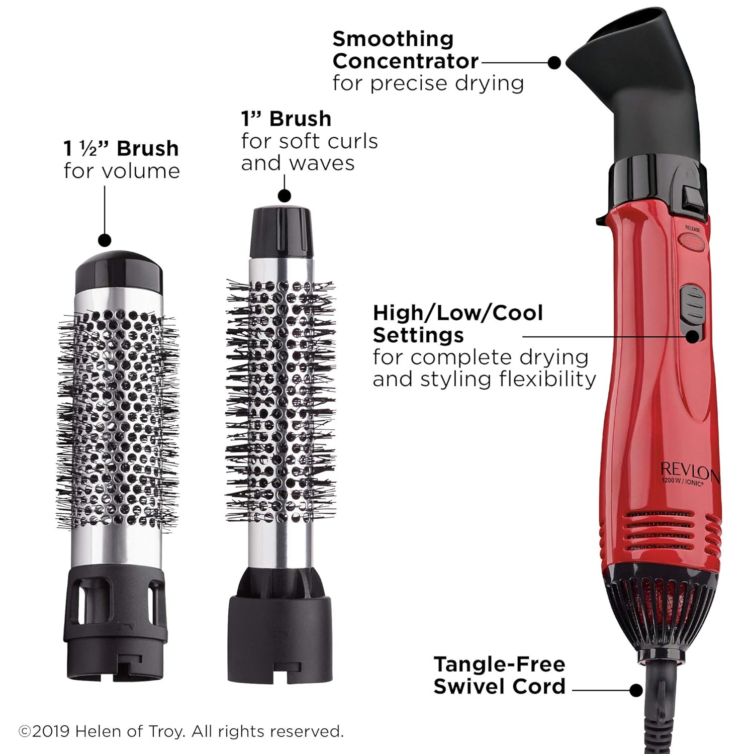 Revlon Hot Air Brush Kit for Styling & Frizz Control : Hot Air Brushes : Beauty