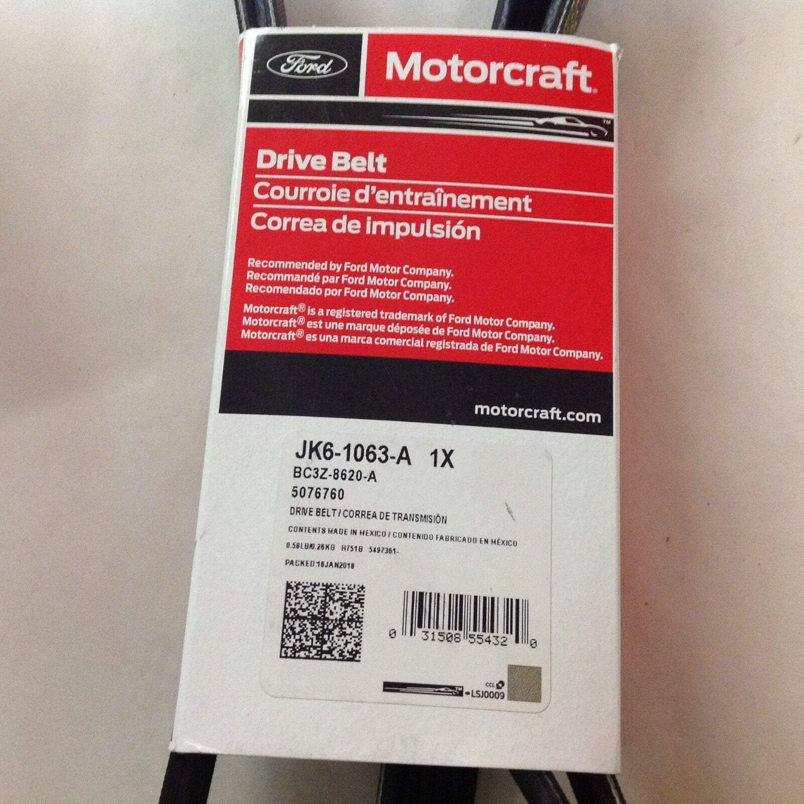 ROA Fits Ford Motorcraft JK6-1063-A BC3Z-8620-A 1X Drive Belt
