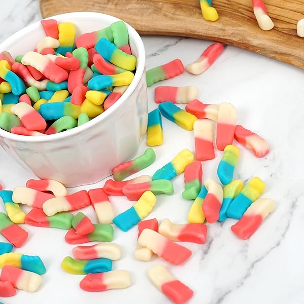 THE HAMPTON CANDY COMPANY TINY BABY ASSORTED GUMMY WORMS, 1LB BULK BAG