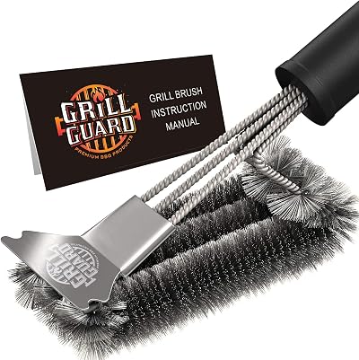 Grill Guard 18'' BBQ Grill Cleaning Brush & Scraper Stainless Steel