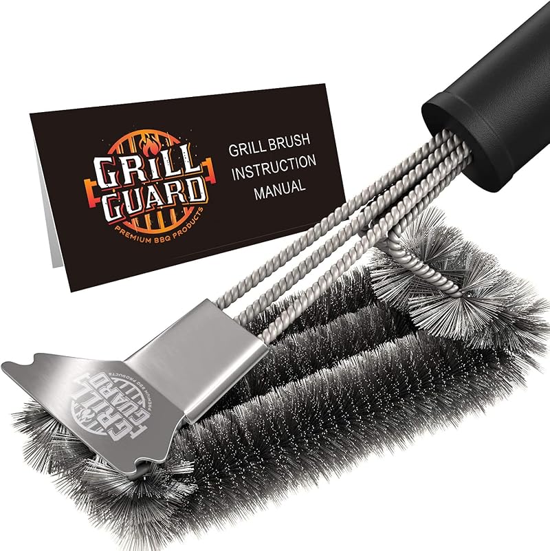 Grill Guard 18'' BBQ Grill Cleaning Brush & Scraper Stainless Steel