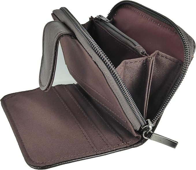 Ladies Small Compact Leather Purse with RFID Protection in 6 Colours