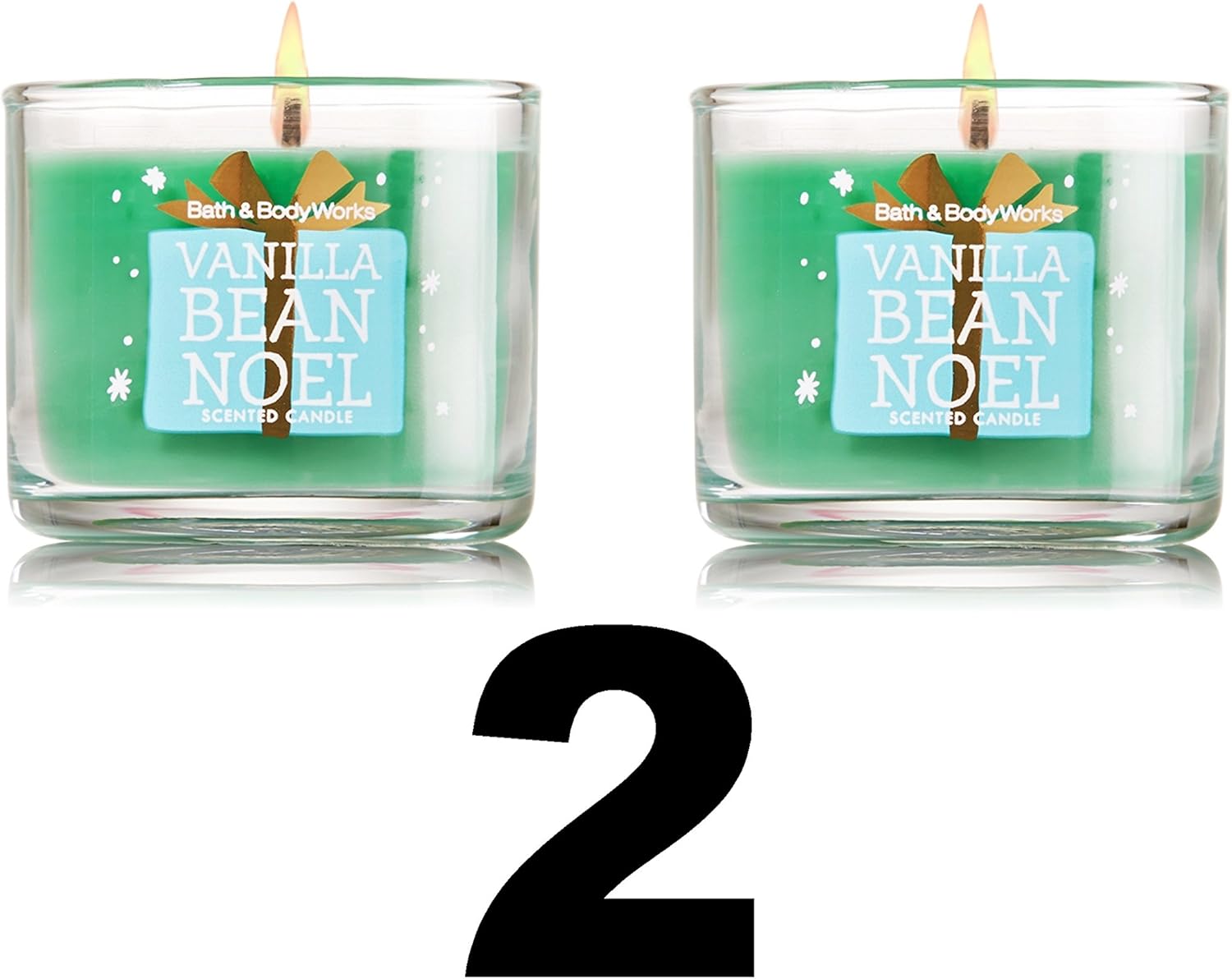 Bath Body Works Vanilla Bean Noel Mini Candle Size 1 3 Oz 36 G Pack Of 2 Amazon Co Uk Kitchen Home
