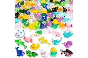FFNIU 30Pcs Mini Resin Animals, Ocean Themed Mini Resin Figures, Tiny Resin Animals for Fish Tank, Micro Landscape Aquarium, Birthday Party and Sea Animals Themed Party