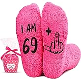 HAPPYPOP 70TH Birthday Gifts for Women - 61 62 63 64 65 66 67 68 69 70 Year Old Birthday Socks