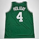 Facsimile Autographed Jrue Holiday Boston Green Reprint Laser Auto Basketball Jersey Size Men's XL