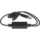 StarTech.com USB to PS/2 Adapter for Keyboard and Mouse - Keyboard / mouse adapter - USB - USBPS2PC, Black