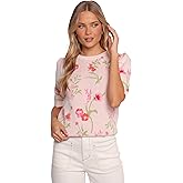Petal & Pup Women's Keegan Flower Knit Sweater, Pink