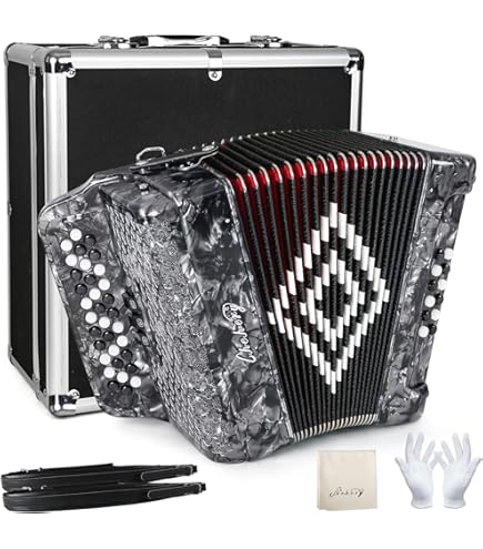 Amazon.com: Abubu 34-Key Accordion 3412 FBE (Blue) : Musical