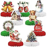 9 PCS Christmas Decorations,KSKSPE 3D Christmas Theme Party Decor For The Table,Snowman Santa Claus Gift Elements