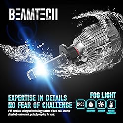 BEAMTECH H1 Fog Light Bulbs 6500K White Fog Bulb