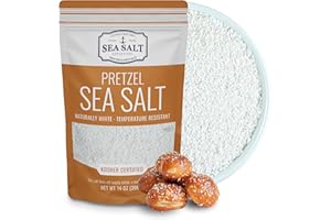 SEA SALT SUPERSTORE Pretzel Coarse Sea Salt for Soft Pretzels, Heat Resistant Bagel and Soft Pretzel, All Natural Sea Salt for Baking, 14 oz Bag