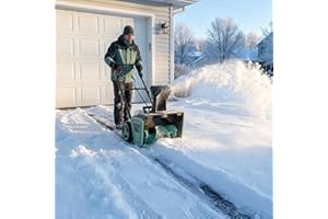 Garvee Electric Snow Blower Cordless - Brushless Motor 20" Width, 10" Depth, 23FT Throwing Distance, 180° Rotating Chute Walkways Driveways Snow Thrower Blaster Dual LED Lights(With 2*4.0Ah Batteries)