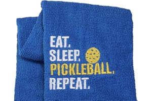 LEVLO Pickleball Sports Lovers Gift Eat Sleep Pickleball Repeat Cotton Towels for Pickleball Lovers (Eat Sleep Pickleball Repeat)