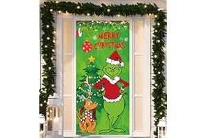 YUNFAN Christmas Decorations Christmas Decor Door Cover Xmas Porch Door Sign Welcome Banner for Indoor Outdoor Wall Home