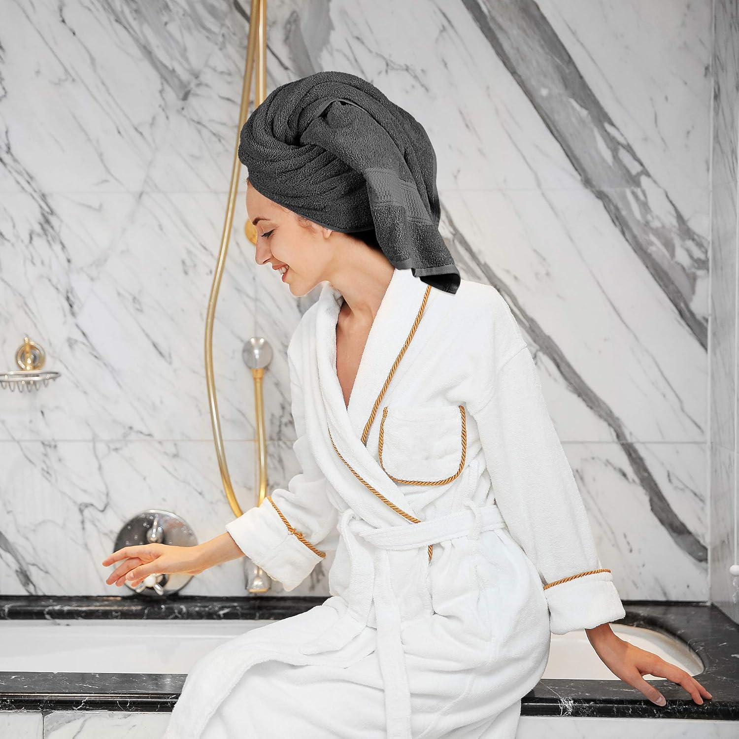 Utopia Towels - Premium Towel Set, Grey - 2 Bath Towels, 2 Hand Towels, and 4 Washcloths - 700 GSM 100% Premium Ring Spun Cotton Highly Absorbent Towels for Bathroom, Shower Towel, (8 Pieces): Home & Kitchen