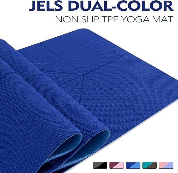 TENOL JELS Yoga Mat Non Slip Dual-Color Eco Friendly Yoga Mat Thick Exercise & Workout Mat with Free Carry Strap for Yoga Pilates and ...