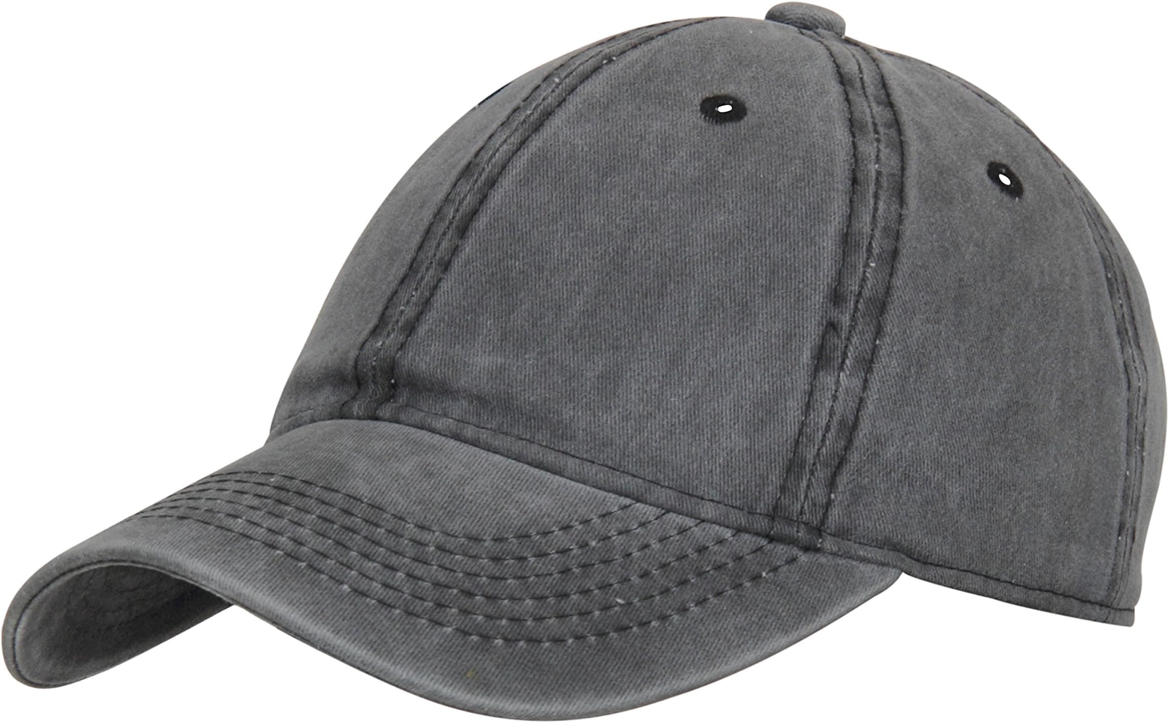 FabSeasonsWashed Cotton Denim Unisex Free Size with Adjustable Buckle Baseball Summer Cap Grey