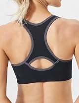FITTIN Racerback Sports Bra Women High Impact Padded Seamless Black view 2