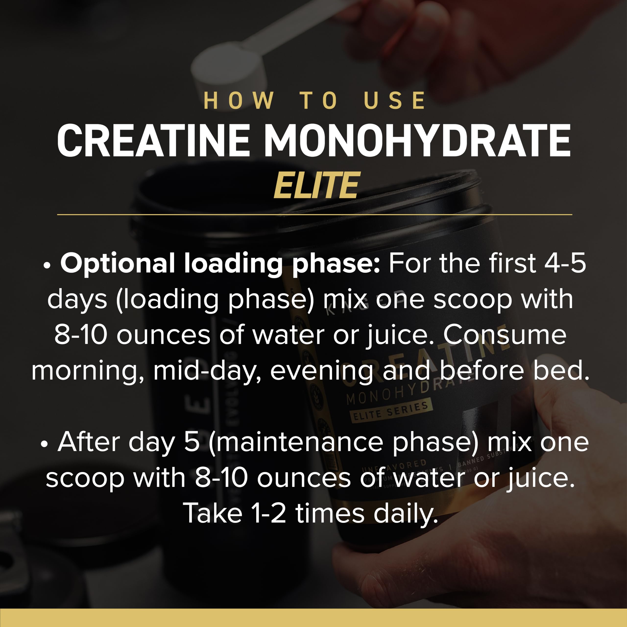 Kaged Creatine Monohydrate Elite Powder | Unflavored | Muscle Building & Recovery | MAXCatalyst for High Absorbtion | Vegan, Gluten Free, Easily Digestible | Supplements for Men & Women | 60 Servings