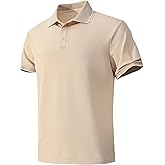 KAOKLRNI Men's Quick-Dry Active Polo Shirts for Golf & Tennis Short Sleeve Lightweight Tactical Shirt