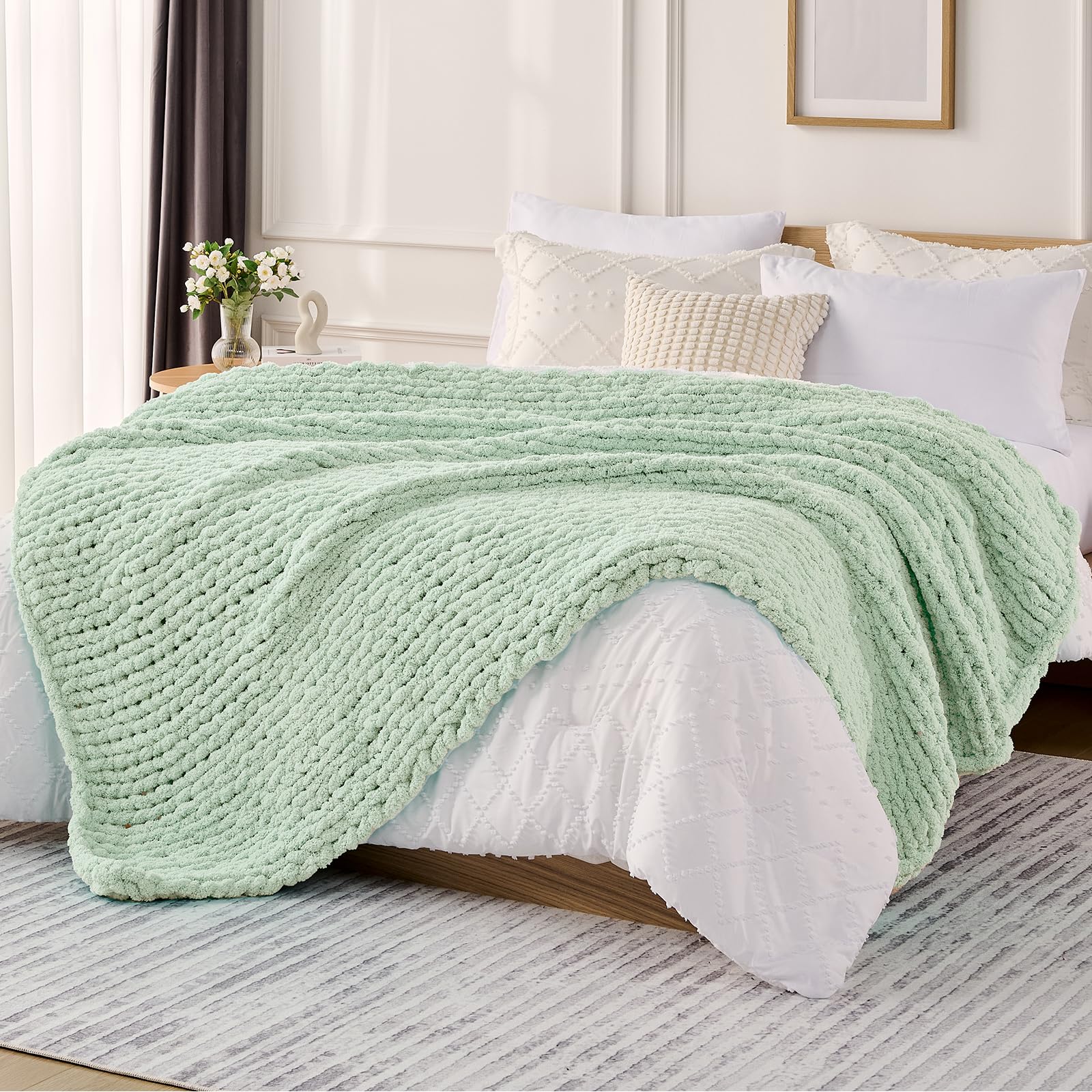 L'AGRATY Chunky Knit Blanket