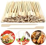 Lanjue 200Pcs Bamboo Paddle Skewers 15cm Natural Wooden Forked Handles view 4