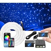 Split Starlight Headliner Kit - 600pcs 0.02in 4.9ft Fiber Optic RGBW Star Lights for Car with 2 Light Heads 16W Engine Easy to Hide,Flexible Wiring,APP/Remote Control for Car Roof Ceiling